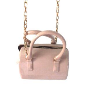 Jelly Mini Coquette Pastel Pink Purse Gold Chain Crossbody Shoulder Handbag